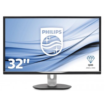 Philips BDM3270QP2 Monitor 32", Quad HD 2560 x 1440, LED AMVA, Regolabile in Altezza, Girevole, Pivot, Inclinabile, Colori a 10/12 bit, Audio Integrato, HDMI, Display Port, DVI, VGA, USB, VESA, Nero